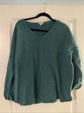 Avalanche Teal Green V-Neck Women's Sweater